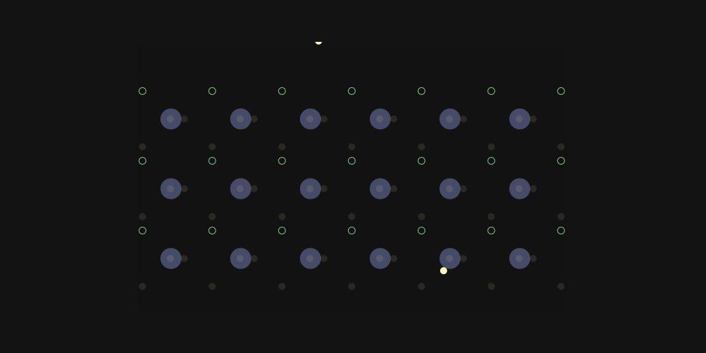 A silicon lattice with holes and electrons